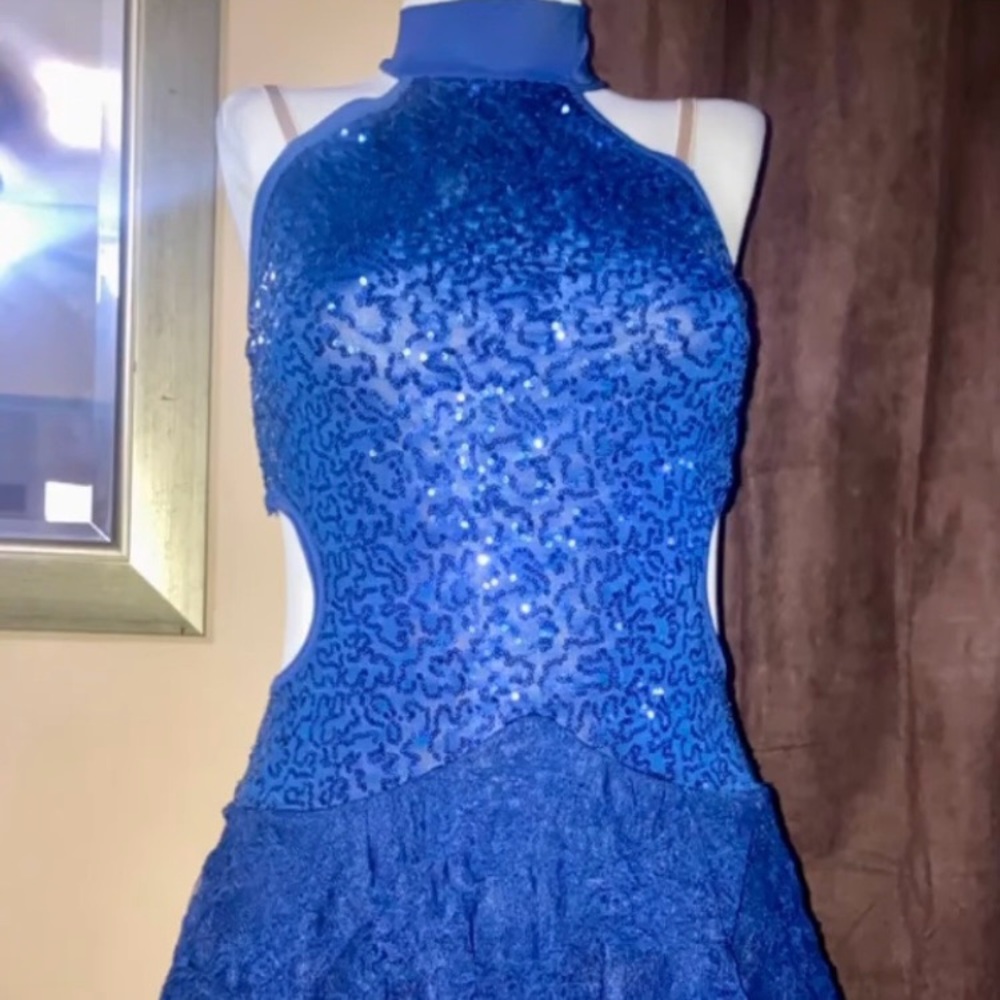 Skating Dress Mock Neck Sequin